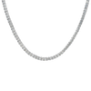 Tennis Necklace with Cubic Zirconia in Sterling Silver (2 mm - 4 mm)