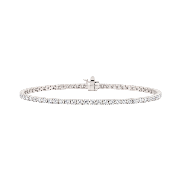 Tennis Bracelet with Natural Diamond Stones (April Birthstones) in 18K Gold (1.75 mm - 4.0 mm)