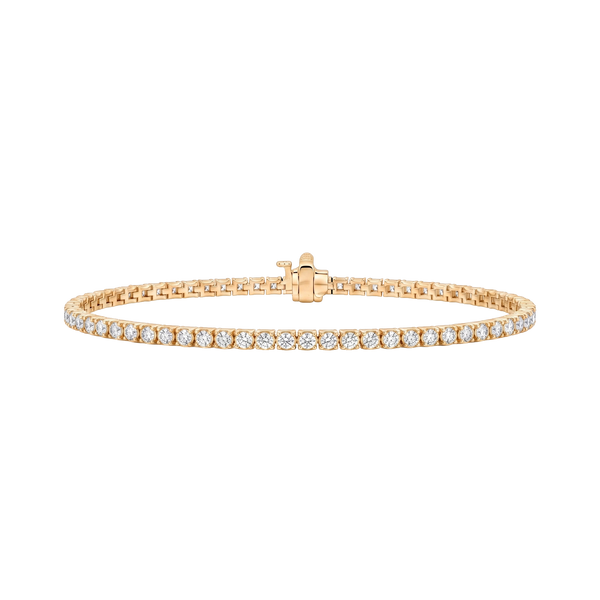 Tennis Bracelet with Lab Grown Diamond Stones (April Birthstones) in 18K Gold (1.75 mm - 4.0 mm)