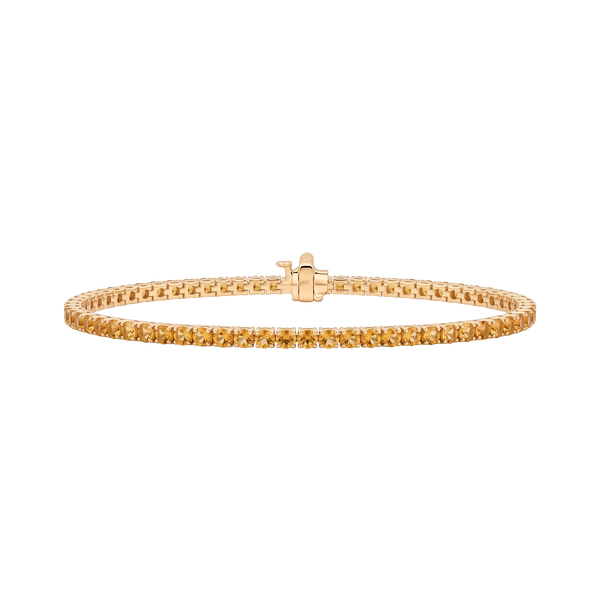 Tennis Bracelet with Citrine Stones (November Birthstones) in 18K Gold (1.75 mm - 4.0 mm)