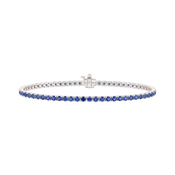 Tennis Bracelet with Sapphire Stones (September Birthstones) in 18K Gold (1.75 mm - 4.0 mm)