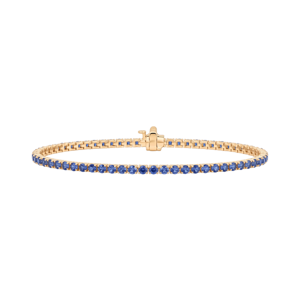 Tennis Bracelet with Sapphire Stones (September Birthstones) in 18K Gold (1.75 mm - 4.0 mm)