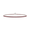 Tennis Bracelet with Garnet Stones (January Birthstones) in 18K Gold (1.75 mm - 4.0 mm)