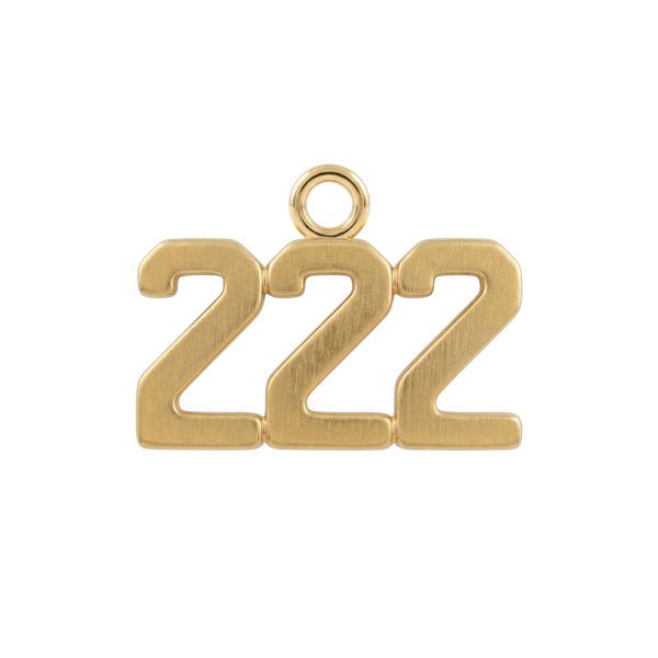 Basic Angel Numbers in 14K Gold (12.7 mm) (Semi-Polished)