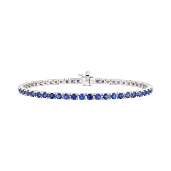 Tennis Bracelet with Sapphire Stones (September Birthstones) in 14K Gold (1.75 mm - 4.0 mm)