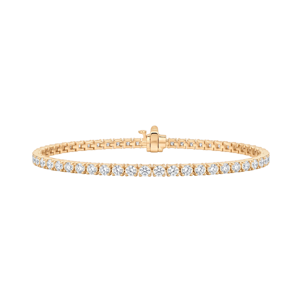 Tennis Bracelet with Natural Diamond Stones (April Birthstones) in 18K Gold (1.75 mm - 4.0 mm)