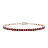 Tennis Bracelet with Garnet Colored CZ in Sterling Silver (2 mm - 4 mm)