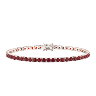 Tennis Bracelet with Garnet Colored CZ in Sterling Silver (2 mm - 4 mm)