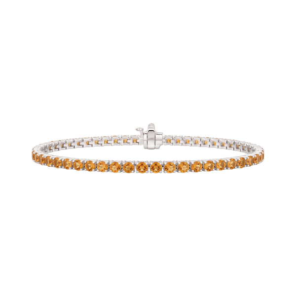 Tennis Bracelet with Citrine Stones (November Birthstones) in 18K Gold (1.75 mm - 4.0 mm)