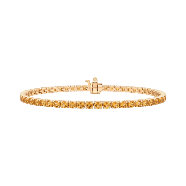 Tennis Bracelet with Citrine Stones (November Birthstones) in 18K Gold (1.75 mm - 4.0 mm)