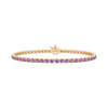 Tennis Bracelet with Amethyst Stones (February Birthstones) in 18K Gold (1.75 mm - 4.0 mm)