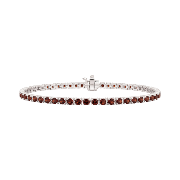 Tennis Bracelet with Garnet Stones (January Birthstones) in 14K Gold (1.75 mm - 4.0 mm)