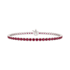Tennis Bracelet with Ruby Stones (July Birthstones) in 18K Gold (1.75 mm - 4.0 mm)