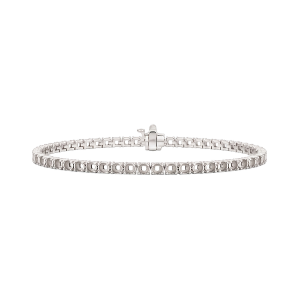 4 Prong Round Tennis Bracelet Mounting in 14K Gold (.10 ct / 3.0 mm)