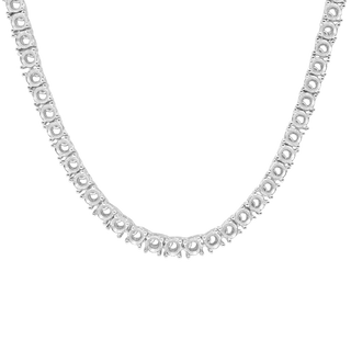 Tennis Necklace Mounting in Sterling Silver (.10 ct / 3.0 mm)