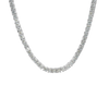 Tennis Necklace with Cubic Zirconia in Sterling Silver (2 mm - 4 mm)