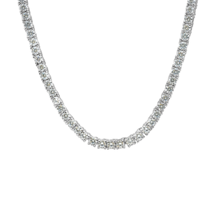 Tennis Necklace with Cubic Zirconia in Sterling Silver (2 mm - 4 mm)