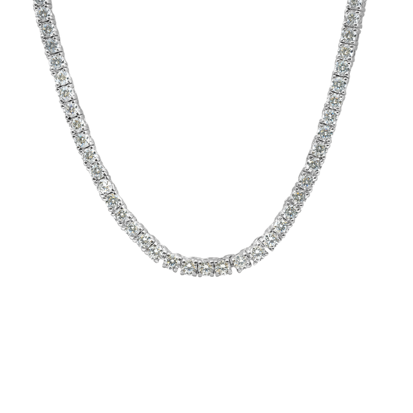 Tennis Necklace with Cubic Zirconia in Sterling Silver (2 mm - 4 mm)