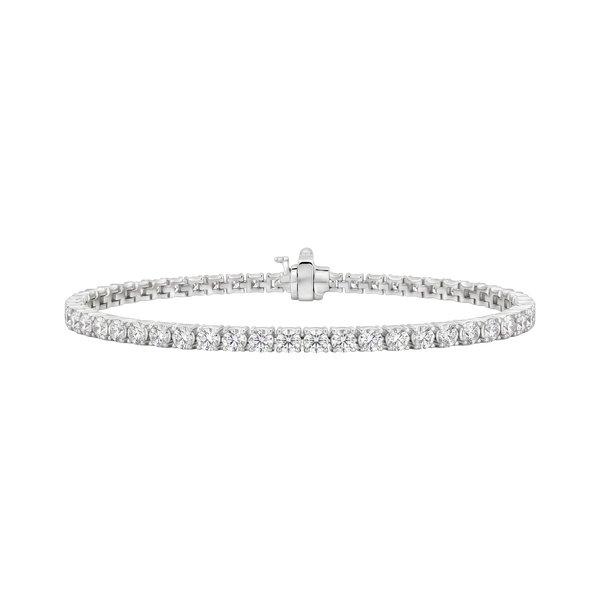 Tennis Bracelet with Natural Diamond Stones (April Birthstones) in 18K Gold (1.75 mm - 4.0 mm)