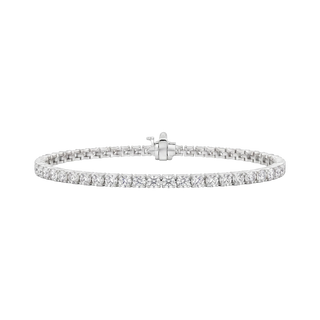 Tennis Bracelet with Natural Diamond Stones (April Birthstones) in 18K Gold (1.75 mm - 4.0 mm)
