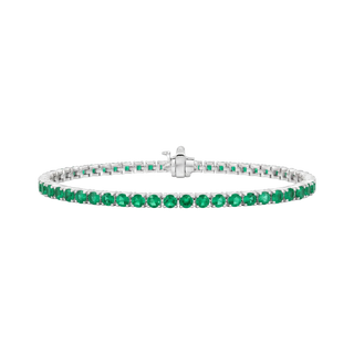 Tennis Bracelet with Emerald Stones (May Birthstones) in 14K Gold (1.75 mm - 4.0 mm)