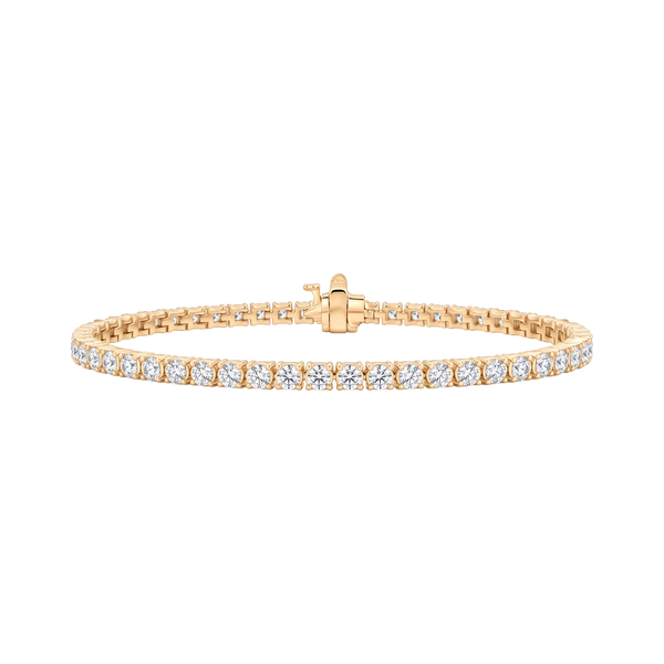 Tennis Bracelet with Lab Grown Diamond Stones (April Birthstones) in 18K Gold (1.75 mm - 4.0 mm)