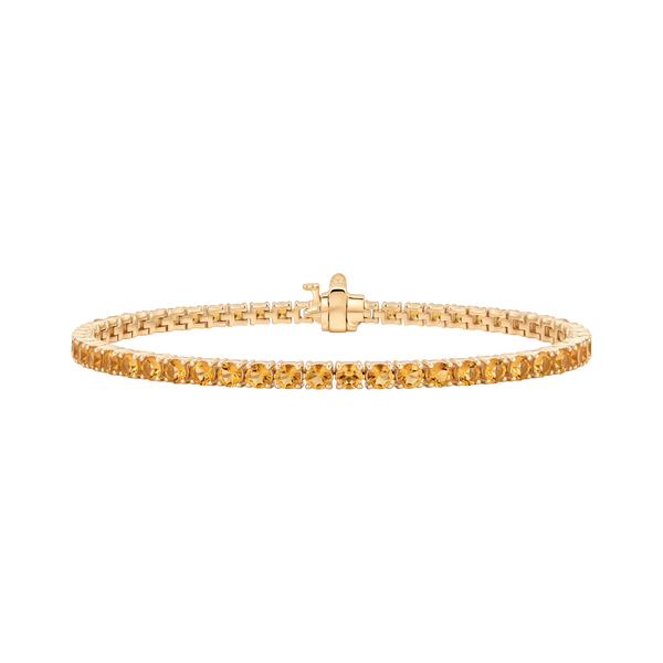 Tennis Bracelet with Citrine Stones (November Birthstones) in 18K Gold (1.75 mm - 4.0 mm)