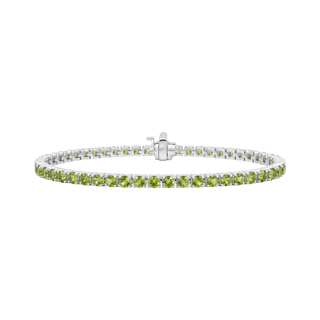 Tennis Bracelet with Peridot Stones (August Birthstones) in 18K Gold (1.75 mm - 4.0 mm)