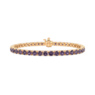Tennis Bracelet with Alexandrite Stones (June Birthstones) in 14K Gold (1.75 mm - 4.0 mm)