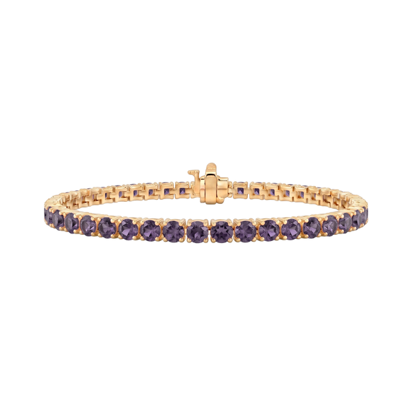 Tennis Bracelet with Alexandrite Stones (June Birthstones) in 18K Gold (1.75 mm - 4.0 mm)