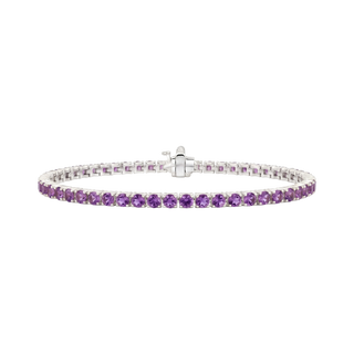 Tennis Bracelet with Alexandrite Stones (June Birthstones) in 14K Gold (1.75 mm - 4.0 mm)