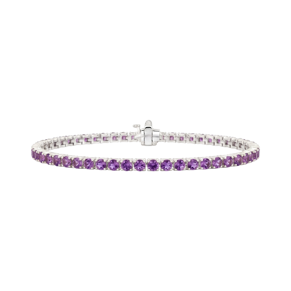 Tennis Bracelet with Alexandrite Stones (June Birthstones) in 18K Gold (1.75 mm - 4.0 mm)