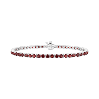 Tennis Bracelet with Garnet Stones (January Birthstones) in 18K Gold (1.75 mm - 4.0 mm)