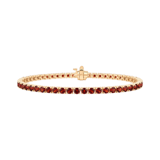 Tennis Bracelet with Garnet Stones (January Birthstones) in 18K Gold (1.75 mm - 4.0 mm)