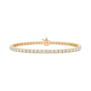 Tennis Bracelet with Opal Stones (October Birthstones) in 18K Gold (1.75 mm - 4.0 mm)