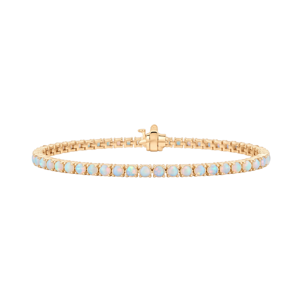 Tennis Bracelet with Opal Stones (October Birthstones) in 14K Gold (1.75 mm - 4.0 mm)