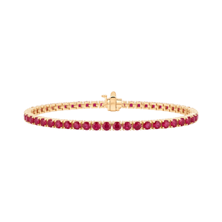 Tennis Bracelet with Ruby Stones (July Birthstones) in 14K Gold (1.75 mm - 4.0 mm)