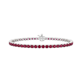 Tennis Bracelet with Ruby Stones (July Birthstones) in 18K Gold (1.75 mm - 4.0 mm)