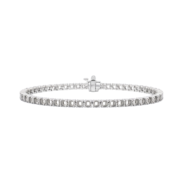 4 Prong Round Tennis Bracelet Mounting in 18K Gold (.15 ct / 3.4 mm)