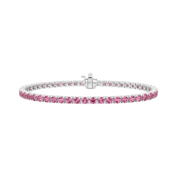 Tennis Bracelet with Tourmaline Stones (October Birthstones) in 14K Gold (1.75 mm - 4.0 mm)