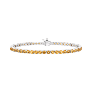 Tennis Bracelet with Citrine Stones (November Birthstones) in 18K Gold (1.75 mm - 4.0 mm)