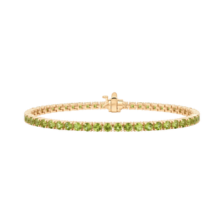 Tennis Bracelet with Peridot Stones (August Birthstones) in 14K Gold (1.75 mm - 4.0 mm)