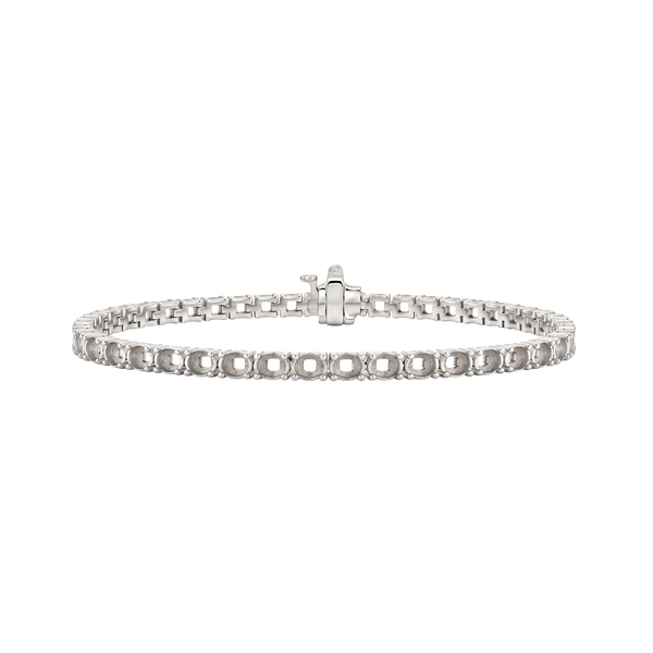 4 Prong Round Tennis Bracelet Mounting in 18K Gold (.20 ct / 3.8 mm)