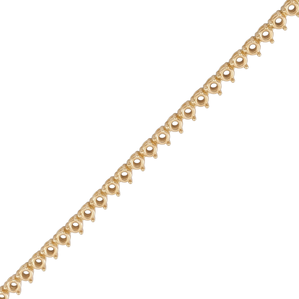 Round 3 Prong Tennis Necklace Chain By The Inch in 18K Gold (No Clasp)