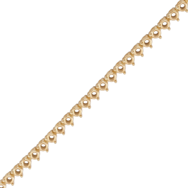 Round 3 Prong Tennis Necklace Chain By The Inch in 18K Gold (No Clasp)