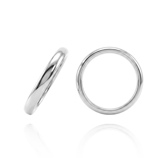ITI NYC 14K White Gold Domed Wedding Bands (2.0 mm - 6.0 mm)