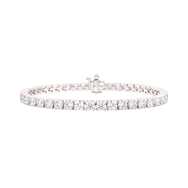Tennis Bracelet with Natural Diamond Stones (April Birthstones) in 18K Gold (1.75 mm - 4.0 mm)