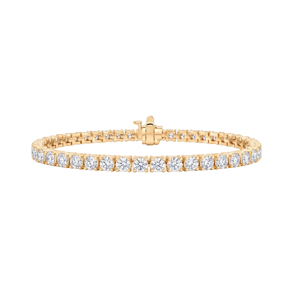 Tennis Bracelet with Natural Diamond Stones (April Birthstones) in 18K Gold (1.75 mm - 4.0 mm)