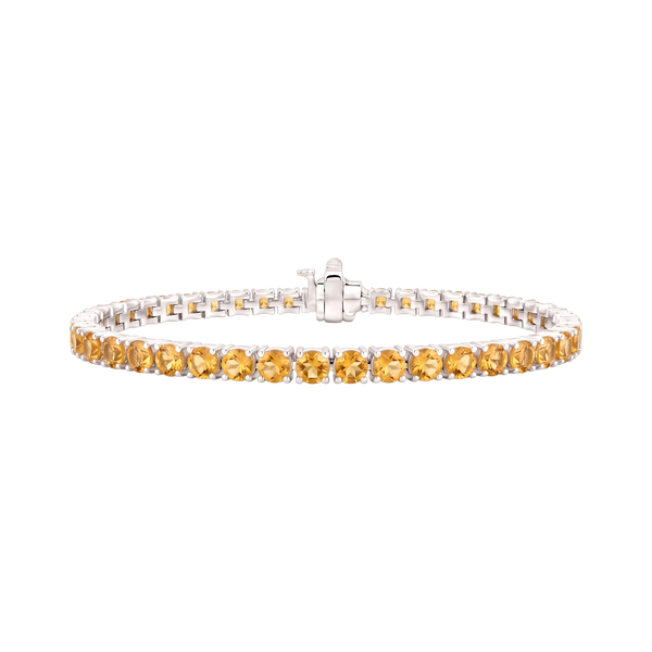 Tennis Bracelet with Citrine Stones (November Birthstones) in 18K Gold (1.75 mm - 4.0 mm)