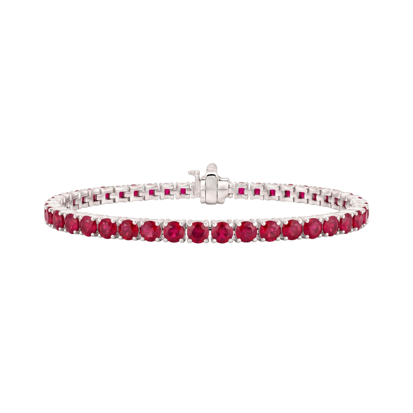 Tennis Bracelet with Ruby Stones (July Birthstones) in 14K Gold (1.75 mm - 4.0 mm)